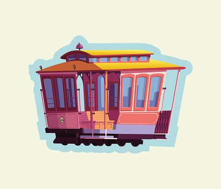 San Francisco cable car vector illustration