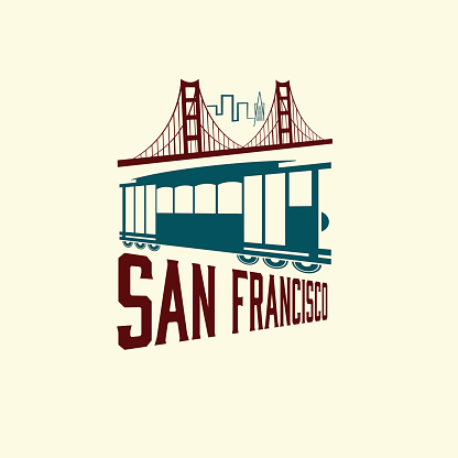 San Francisco Golden gate bridge and tram