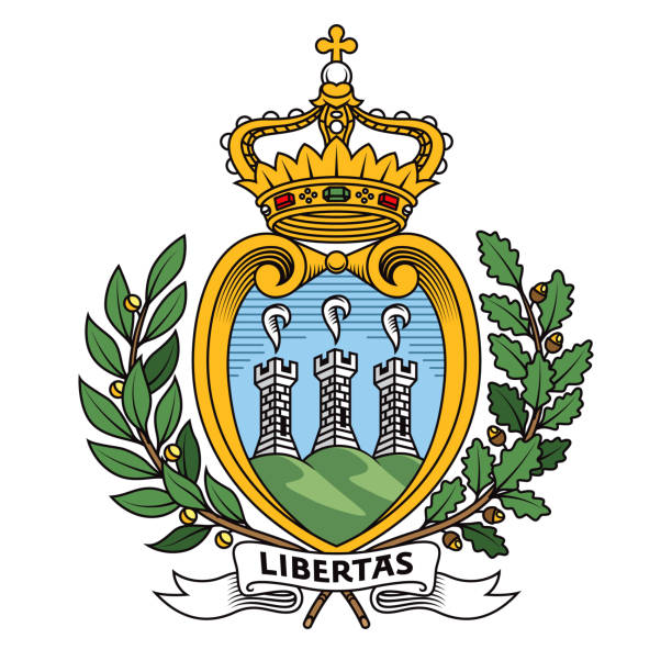 San Marino Coat of Arms vector art illustration