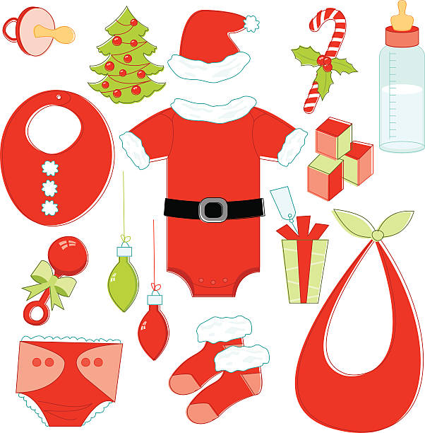 Santa Baby Lots of baby stuff with a Santa Claus theme in a sketchy style. Download contains Illustrator CS2 ai, Illustrator 8.0 eps, and high-res jpeg. kathrynsk stock illustrations