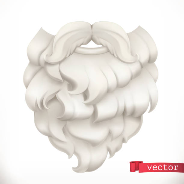 ilustrações de stock, clip art, desenhos animados e ícones de santa claus beard. christmas mask 3d vector icon - barba