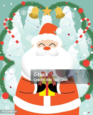 istock Santa Claus Christmas card vector illustration 1413258040