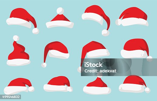 istock Santa Claus red hat vector isolated 499546832