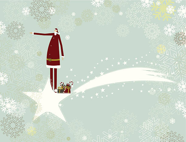 Santa is coming vector art illustration