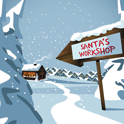 Santa's workshop at the north pole