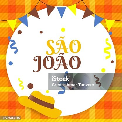 istock Sao joao brazil festa junina traditional festival party celebration background template design 1392503316