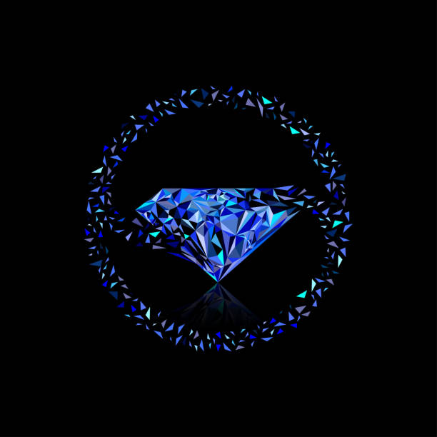 Sapphire icon, diamond shape logo Sapphire icon, diamond shape logo zoisite stock illustrations