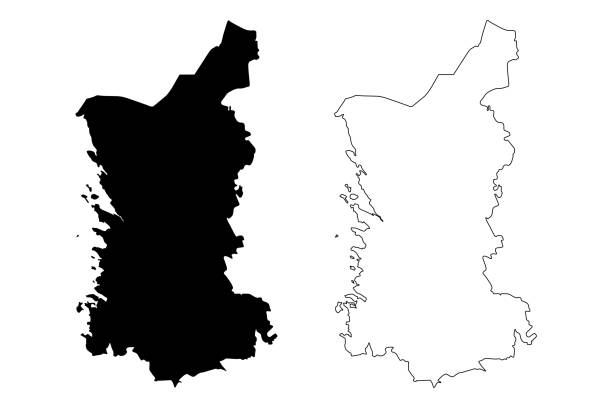 薩卡昆達區（芬蘭共和國）地圖向量插圖，塗鴉素描薩卡昆達地圖 - satakunta region 幅插畫檔、美工圖案、卡通及圖標