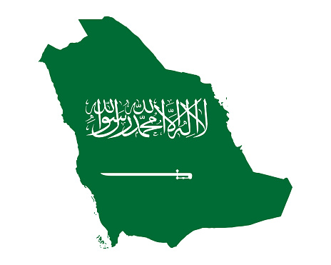 Saudi Arabia Flag On Map Isolated On Transparent Backgroundsymbol Of ...