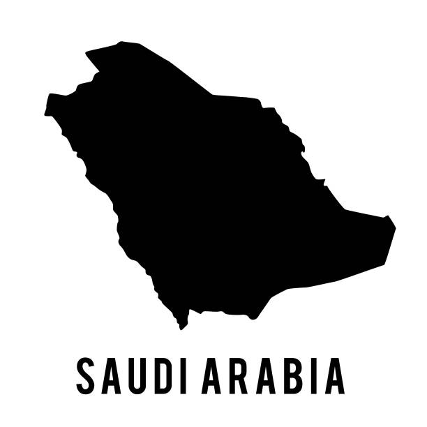 Saudi Arabia map vector art illustration