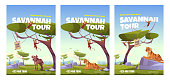 istock Savannah tour poster with african animals 1306429462