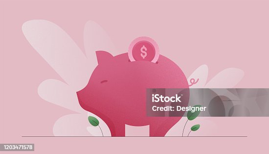 istock Save Money Concept Vector Illustration. Flat Modern Design for Web Page, Banner, Presentation etc. 1203471578