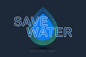 Save water concept. The problem of ecology and irreplaceable natural resources of planet.