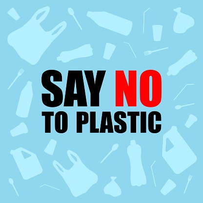 Say No To Plastic Problem Plastic Pollution Ecological Poster Banner ...