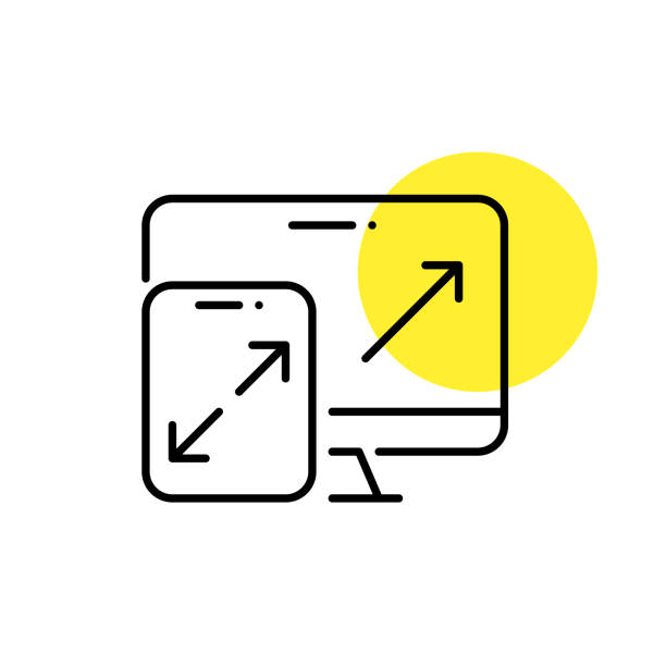 Scalable responsive web design symbol. Pixel perfect, editable stroke line art icon vector art illustration