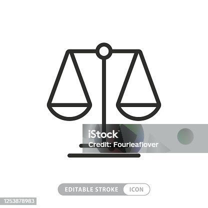 istock Scale Icon with Editable Stroke and Pixel Perfect 1253878983