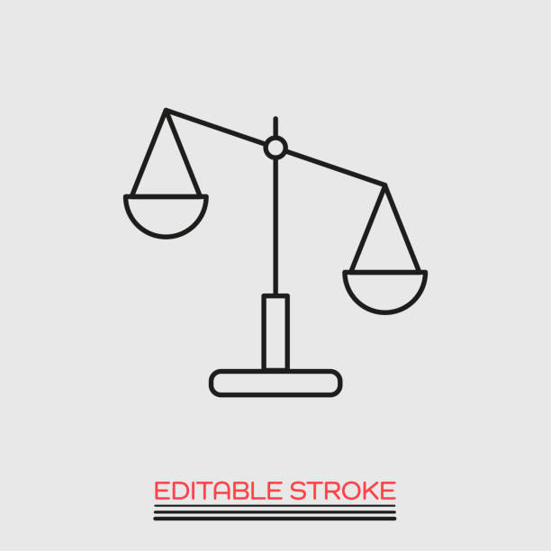 Scale Line Icon.Editable Stroke Scale Line Icon.Editable Stroke supreme court justices stock illustrations