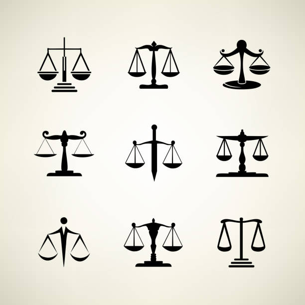 Scales of justice vector set Scales of justice vector set supreme court justices stock illustrations