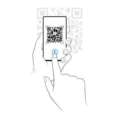 Scanning a QR code on a smartphone