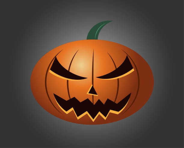 Silhouette Of A Scary Jack O Lantern Face Illustrations, Royalty-Free ...