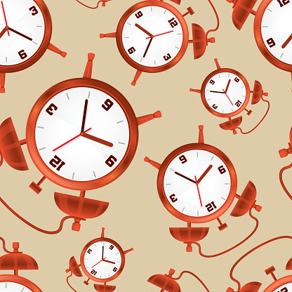 Scattered Seamless Alarm Clock Pattern