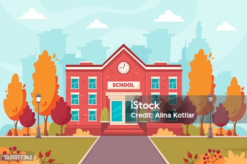 istock School building. Back to school. Vector illustration 1331597342