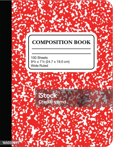 istock School Marble Composition Book -Red (vector) 165037891