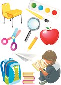 Back to school things and equipments. Properly grouped with high resolution jpg. More Education Series Lightbox