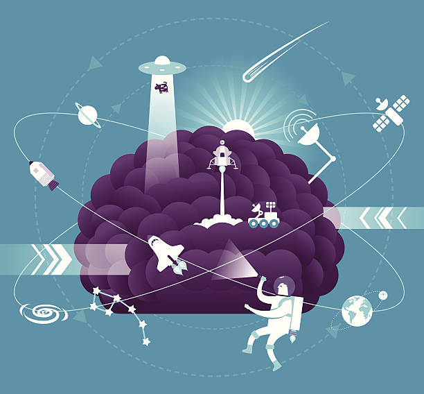 Science Brain vector art illustration