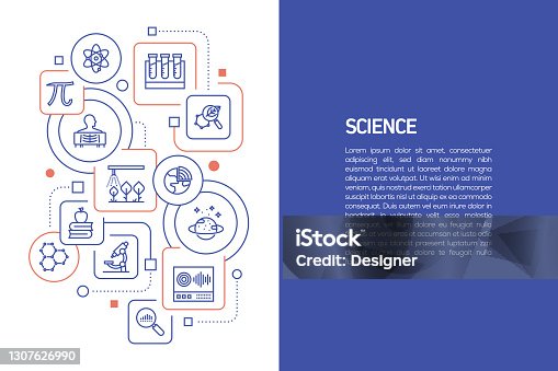 istock Science Concept, Vector Illustration of Science with Icons 1307626990
