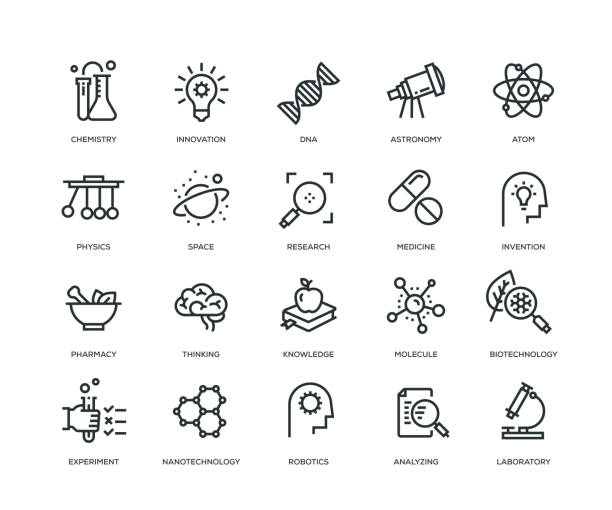 Science Icons - Line Series Science Icons - Line Series science icons stock illustrations