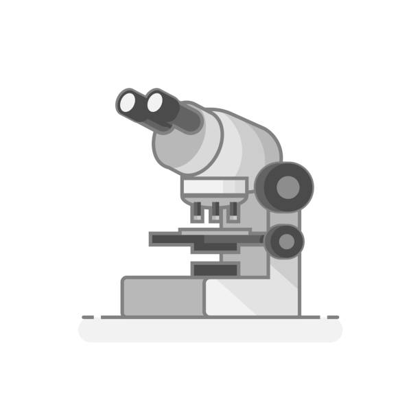 Scientific Microscope - Laboratory materials icon 24. Flat design concept. Vector illustration. Scientific Microscope - Laboratory materials icon 24. Flat design concept. Vector illustration. electron microscope stock illustrations