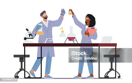 istock Scientists Wearing Lab Coats Conducting Experiments and Scientific Research in Laboratory. Chemistry Science Staff 1331900123