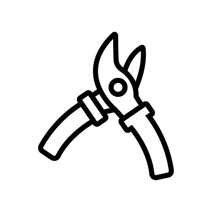 Scissors garden icon vector. Isolated contour symbol illustration