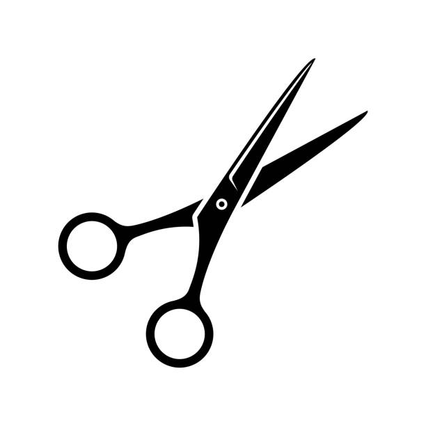 Scissors icon. Black, minimalist icon isolated on white background. Scissors icon. Black, minimalist icon isolated on white background. Shears simple silhouette. Web site page and mobile app design vector element. pruning shears stock illustrations