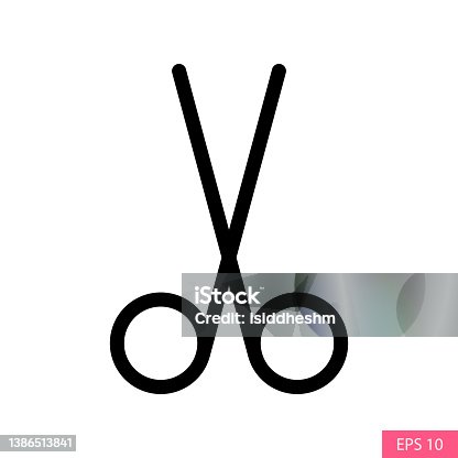istock Scissors vector icon in line style design for website design, app, UI, isolated on white background. Editable stroke. EPS 10 vector illustration. 1386513841