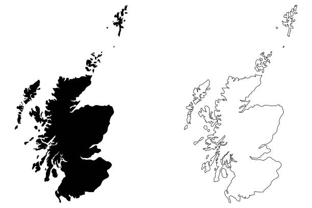 illustrazioni stock, clip art, cartoni animati e icone di tendenza di vettore mappa scozia - scotland