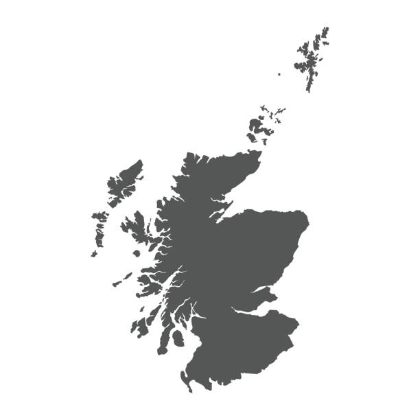 illustrazioni stock, clip art, cartoni animati e icone di tendenza di mappa vettoriale scozzese. - scotland