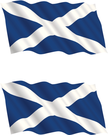 Scottish Flag Flying in the Wind
