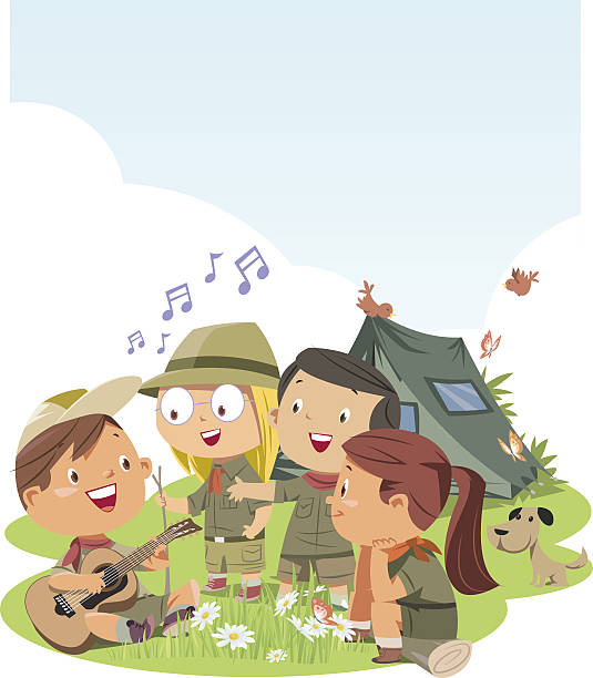 Scout children Vector scout children boy scout camping stock illustrations