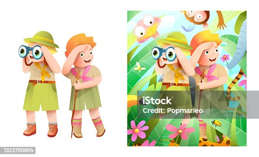 istock Scout Kids Jungle Animals and Nature Adventure 1322700804