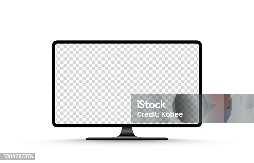 istock Screen vector mockup. Blank screen tv mockup. Blank screen for text, design. PNG. 1304787376