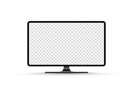 Screen vector mockup. Blank screen tv mockup. Blank screen for text, design.
