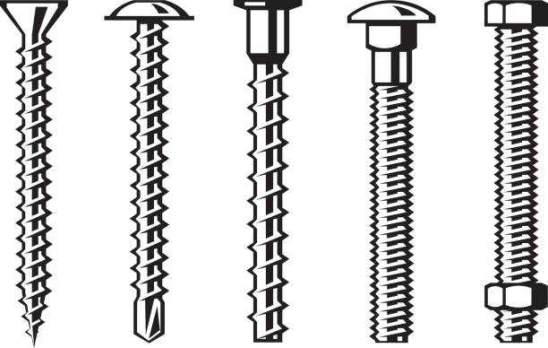 Screws bolts and nut Screws bolts and nut bolt fastener stock illustrations