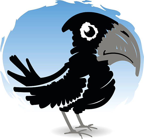 Scribble Crow vector art illustration