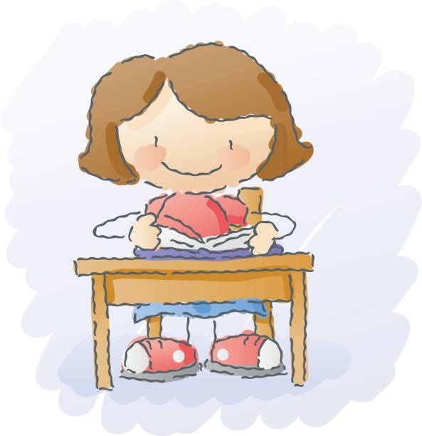 Student Sitting At Desk Clipart Pictures Illustrations Royalty