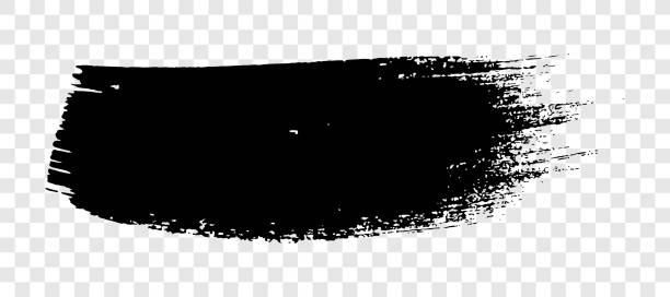 ScribbleSmears40 Black brush stroke. Hand drawn ink spot isolated on white transparent background. Vector illustration hitting stock illustrations