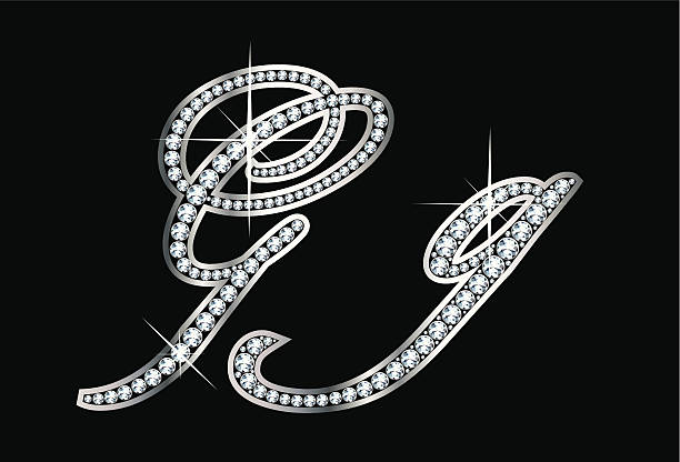 Script Diamond Bling Gg Letters vector art illustration