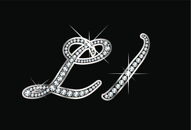 Script Diamond Bling Ll Letters vector art illustration