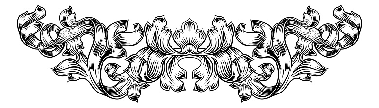 Scroll Pattern Laurel Filigree Leaf Baroque Motif